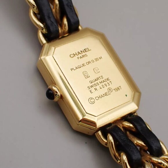 CHANEL Logo Premiere Watch H0001 # L Quartz Gold Plated Leather GHW - Picture 12 of 13
